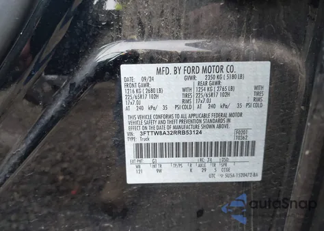 2024 Ford Maverick Xl из США, поврежденный, VIN 3FTTW8A32RRB53124